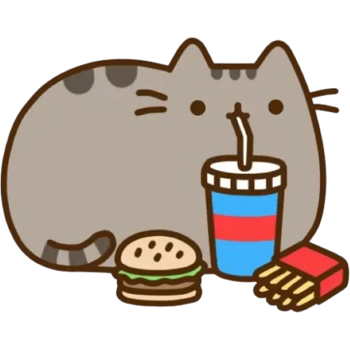 Cat Eating Fast Food